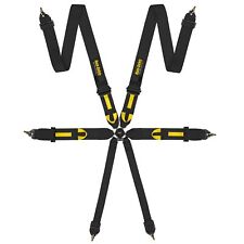 RSA Pro 6 Point Saloon Car FIA 8853-2016 Approved 3 x 3 Inch Race Harness Black