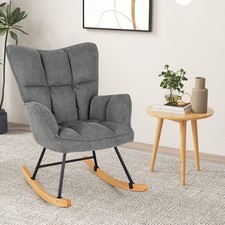 Linen Nursery Rocking Chair