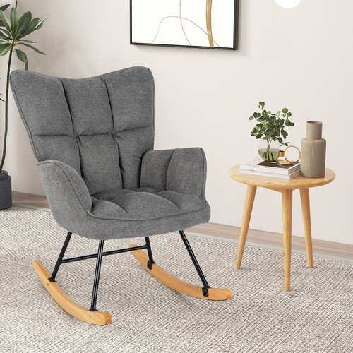 Linen nursery rocking chair - linen,