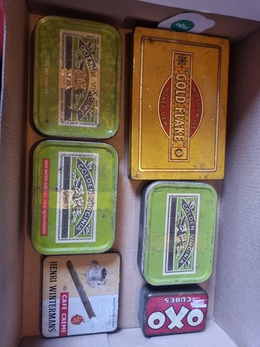 Vintage tins gold flake - vintage,