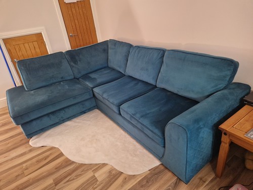 Teal corner sofa - corner,