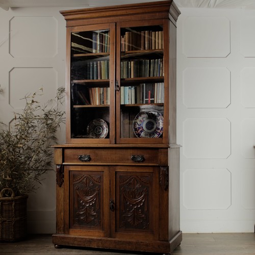 Mid victorian mahogany glazed - mahogany,