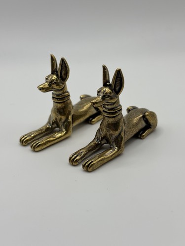 Two brass egyptian pharaoh - brass,