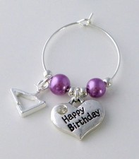 Wine Glass Charm Happy