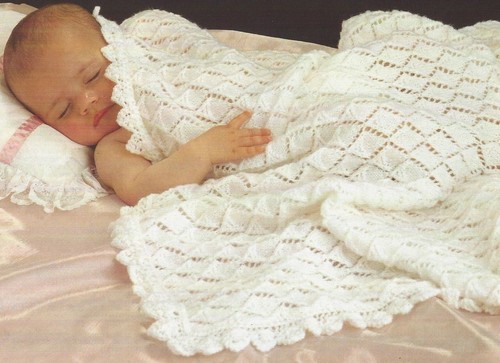 Baby shawl with scalloped - baby,