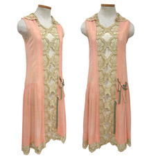 Antique 1920s Georgette Pink