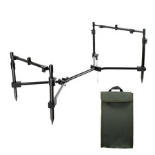 Retractable Fishing Rod Stand Adjustable Detachable Three Head Carp Pole Rest