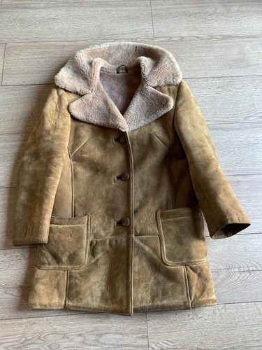 Vintage men tan sheepskin - vintage,
