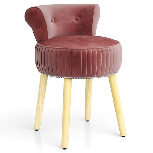 Velvet vanity chair with back - chair,