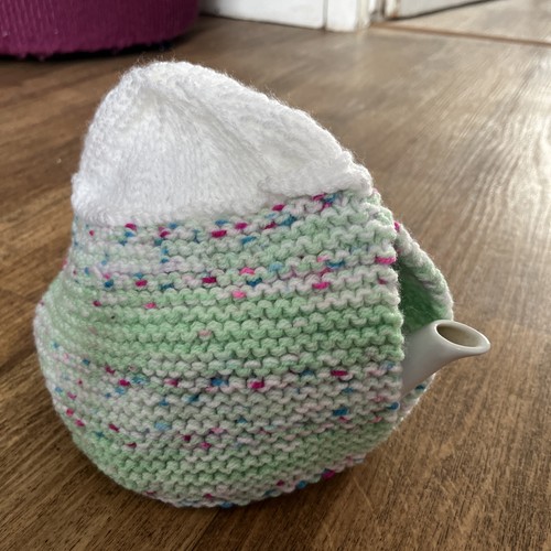 Handmade green knitted tea - knitted,