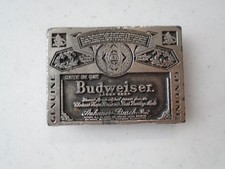 Budweiser Beer Belt Buckle Anheuser Busch Vintage Advertising Genuine One Quart