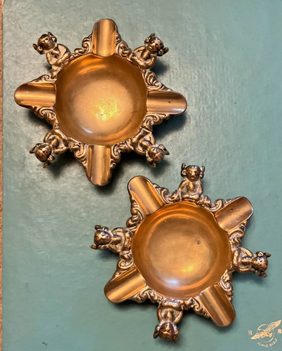 Pair vintage heavy cast - of,