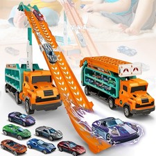 Transport Truck Toys Cars Car Transporter Toy Foldable Race Track Truck for Kids