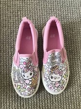 H&M Hello Kitty Pink Trainers Slip On Vans Style Kids UK 10.5 Sanrio