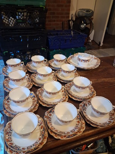Vintage bone china trios - bone, 12