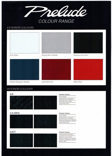Honda prelude colour trim - colour, &