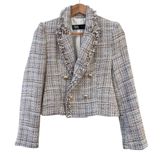 Zara tweed blazer size - tweed, xs