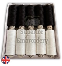 10 SPOOLS WHITE BLACK 100% COTTON SEWING THREAD ALL PURPOSE SEWING SPOOLS UK