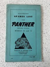 Panther Motorcycle Models 65 & 75 Original Illustrated Spare Parts List 1950