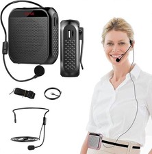 Voice Amplifier with Wired Microphone Headset, Portable Rechargeable PA Syste