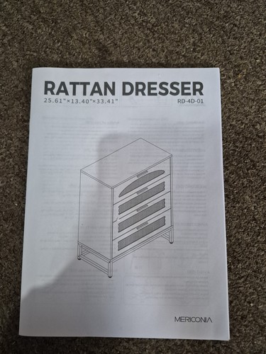 Rattan drawer dresser chest - 4,