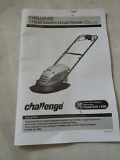 Challenge MEH1129B Corded Hover Lawnmower Mower 1100W = Instruction Manual 