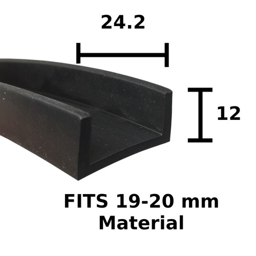 Rubber channel square edging - u,