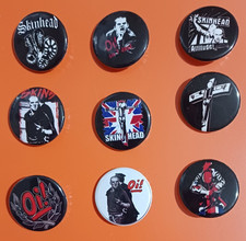SKINHEAD oi Badge Set of 9