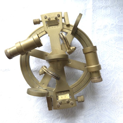 Vintage brass round sextant - vintage,