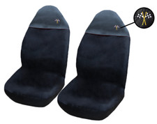 2 Black Car Seat Covers UNIVERSAL PAIR Fits MITSUBISHI L200 OUTLANDER PAJERO