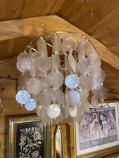 Beautiful Vintage Hippie Boho Whimsy Capiz Shell Lightshade Ceiling Light Shade