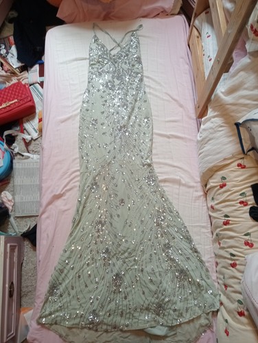 Quiz light green maxi fishtail - light,