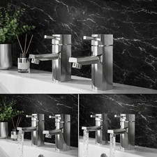 Square Bathroom Taps Chrome