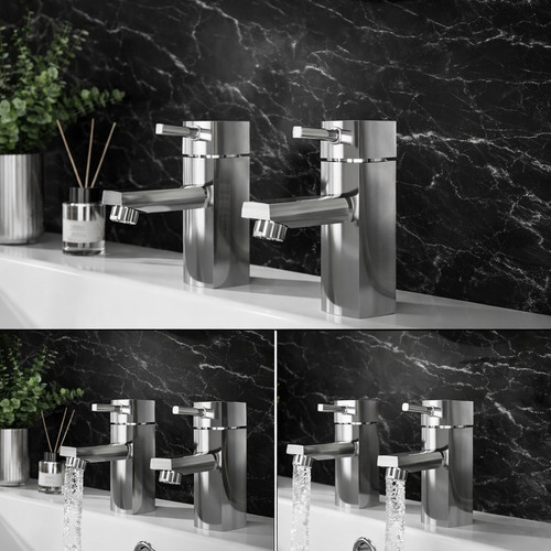 Square bathroom taps chrome - square,