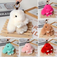 Fluffy Bunny Keychain Pompon Pom Jewelry Cute Rabbit  Key Chain  Gifts
