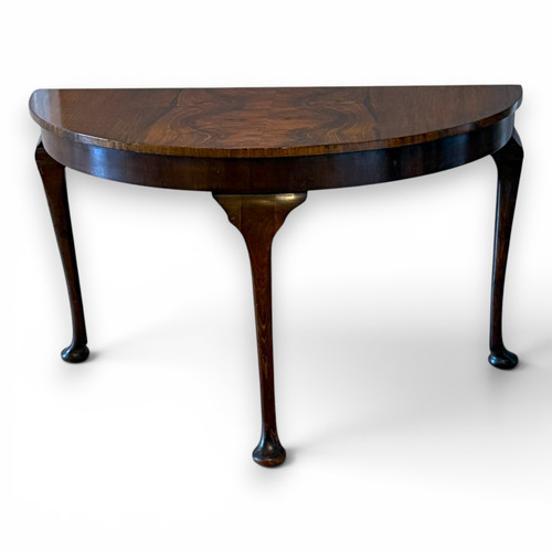 Antique walnut demi lune - antique,