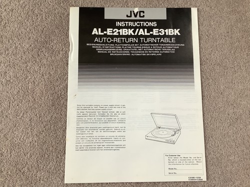 Jvc e21bk 31bk - jvc, al-e21bk/al-31bk