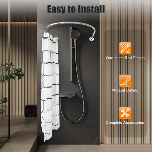 New shower curtain - rod, u