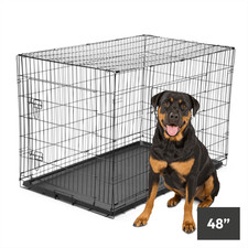 48” XXL PET CRATE METAL CAGE FOR DOG PUPPY TRAINING CAT FOLDING TRAVEL ENCLOSURE