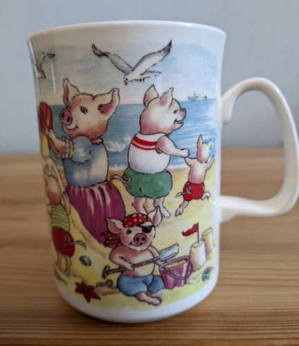 Vintage pigs the beach fine - pigs,
