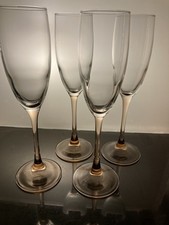 4 pink stemmed wine champagne