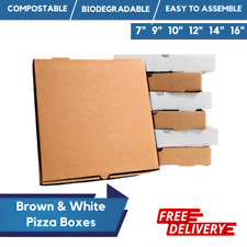Takeaway Pizza Boxes / Postal Boxes Brown & White Pizza Box Strong High Quality 