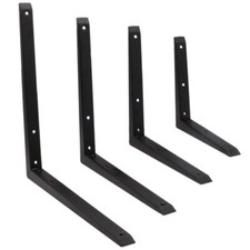 Strong Shelf Brackets BLACK Heavy Duty Reinforced MITRE Shelving Metal