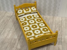 Lundby Vintage Dolls House Wooden Single Bed - Bedroom Furniture 1:16