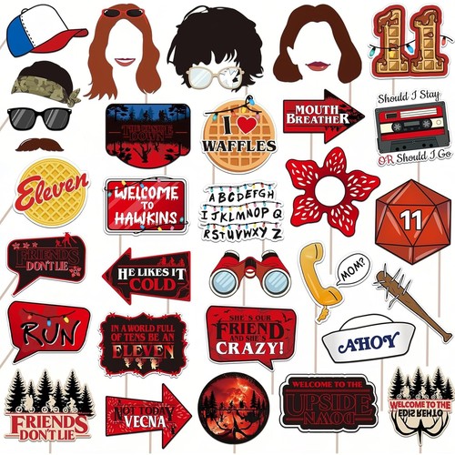 34pcs stranger things themed - things,