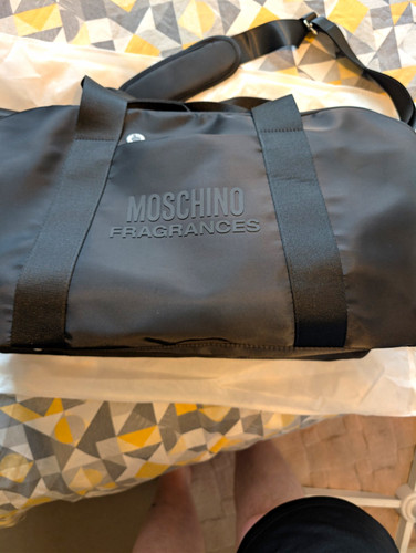 Moschino black logo duffle - logo, bag
