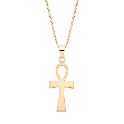 9ct yellow gold silver ankh - yellow,