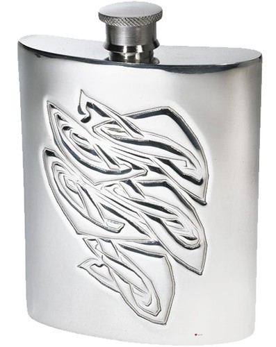 6oz pewter flask with - pewter,