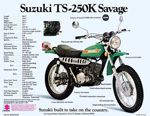 1973 suzuki 250k savage - 1973,