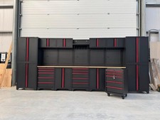 US PRO GARAGE STORAGE SYSTEM TOOL CHEST CABINET BOX RED / BLACK 18PC